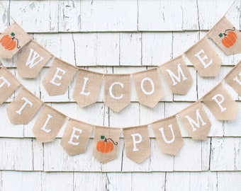 Little Pumpkin Banner, Little Pumpkin Baby Shower Decor, Burlap Garland, Welcome Little Pumpkin, Pumpkin Baby Shower, Little Pumpkin Sign