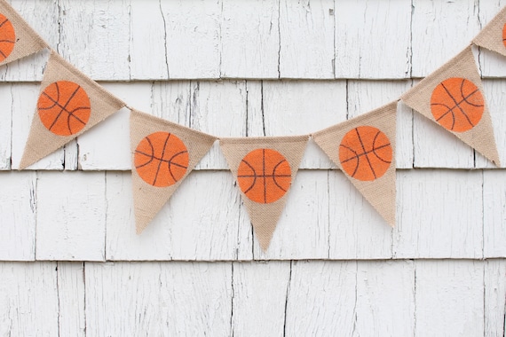 Basketball Nursery Decor, Basketball Sports Baby Shower Decorations, Basketball 1st First Birthday, Basketball Burlap Banner, March Madness