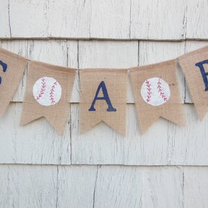 Sports Baby Shower Decorations, All Star Baby Shower Decorations, Its A Boy Burlap Banner, Baseball Banner, Football Baby Shower bild 4