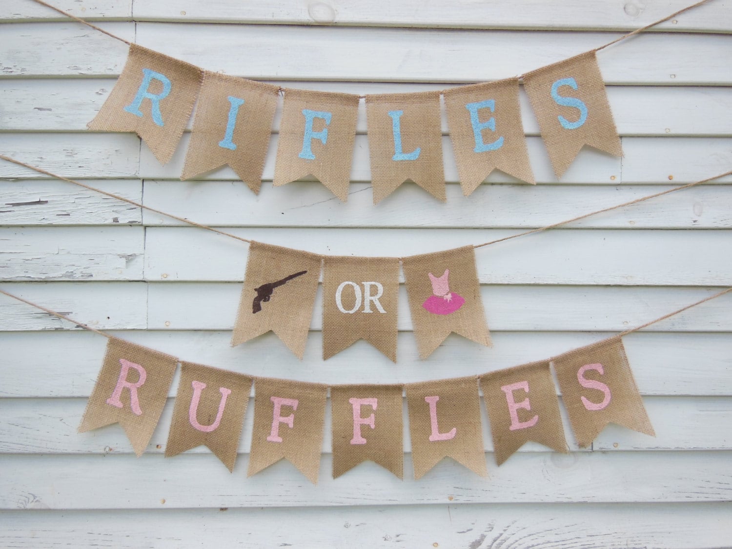 Rifles or Ruffles Gender Reveal Rifles or Ruffles Banner | Etsy