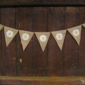 Summer Banner Bunting, Flower Banner, Summer Garland, Home Decor, Summer Decor, Burlap Banner Bunting, Photo Prop, Rustic, Flower Garland