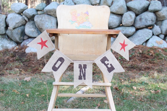 Rodeo Highchair Banner, First Rodeo Birthday Party Decorations, High Chair One Burlap Banner, Western Cowboy First Birthday