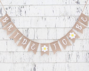 Daisy Bridal Shower, Daisy Burlap Banner, Miss to Mrs Banner, Garden Party Decor, Floral Bridal Shower Decorations, Bride To Be Banner