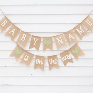 Sage Green Baby Shower, Custom Baby Name Banner, Gender Neutral Baby Shower, Sage Decorations, Shower Backdrop, Personalized Baby on the way