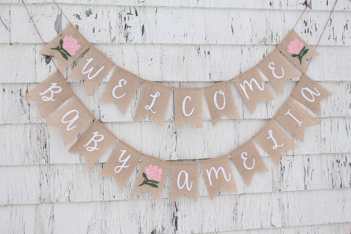 Custom Floral Baby Shower Banner Floral Baby Shower Etsy