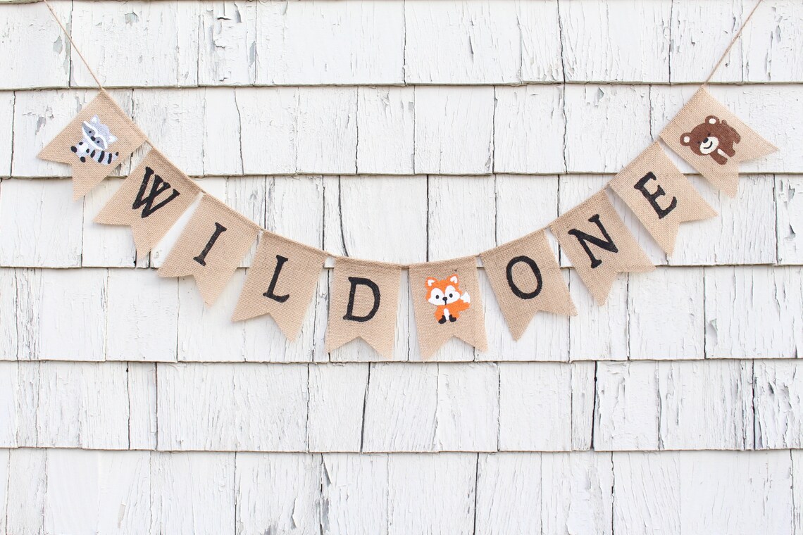 Wild One Banner Woodland Wild One Birthday Party Woodland | Etsy