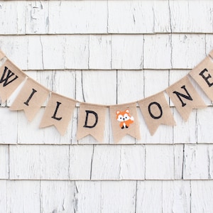 Wild One Banner, Woodland Wild One Birthday Party, Woodland First Birthday, Woodland 1st Birthday Banner, Wild One Birthday Boy Decorations