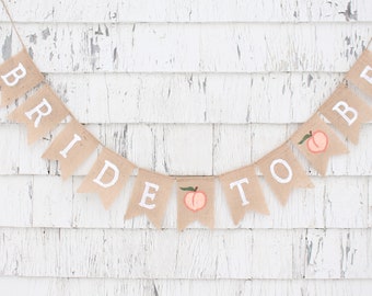 Peach Bridal Shower Decorations, Peach Bride to Be Banner, Sweet as a Peach, Peach Shower Banner, Rustic Bridal Shower Decor