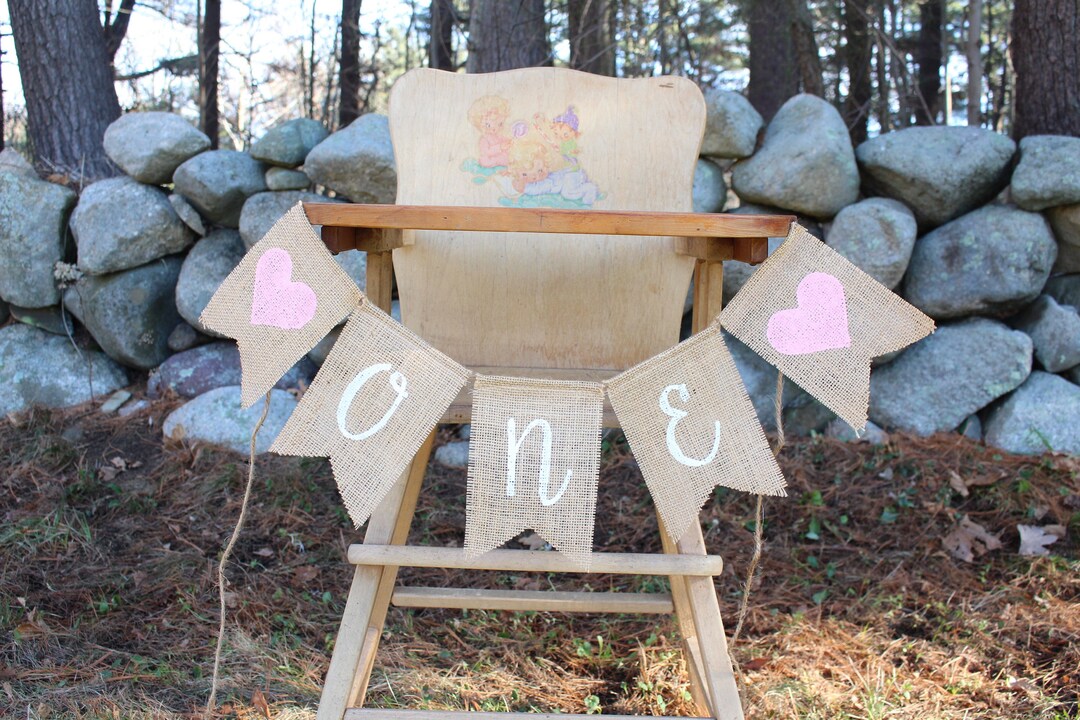 One Highchair Banner, 1st First Birthday Party Decorations, High Chair ...