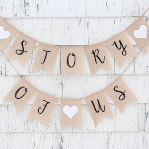 Story of Us Banner, Anniversary Party Supplies, Vow Renewal Decorations, Photo Table Bunting, 50th Anniversary Party, Memory Lane