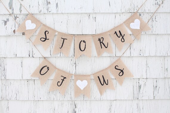 Story of Us Banner, Anniversary Party Supplies, Vow Renewal Decorations, Photo Table Bunting, 50th Anniversary Party, Memory Lane