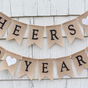 Cheers to 30 Years, 30th Anniversary Decorations, Cheers to 30 Years Banner, 30 Years Loved, Happy 30th Birthday, Rustic Birthday Decor image 2