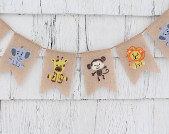 Safari Baby Shower Decorations, Safari Baby Banner, Safari Animals Banner, Safari Burlap Banner, Safari Party Supplies, Safari Animals