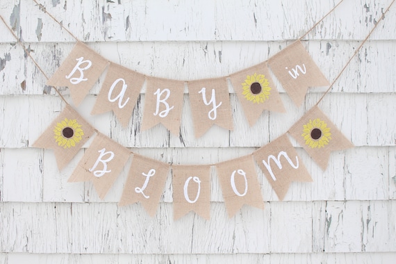 Baby in Bloom Banner Sunflower Baby Shower Decorations Baby in