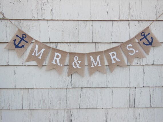 MR MRS Hochzeit Braut West Verzierung Bunting Garland Banner Beige