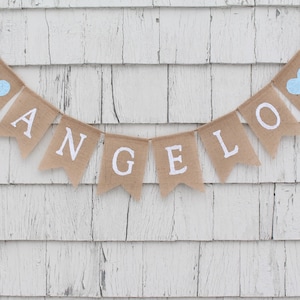 Rustic Baby Shower Decorations, Custom Name Burlap Banner, Personalized name banner, Custom Baby Banner Bunting, Personalized Burlap Garland