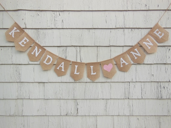 custom burlap banner personalized name banner baby girl etsy banner name