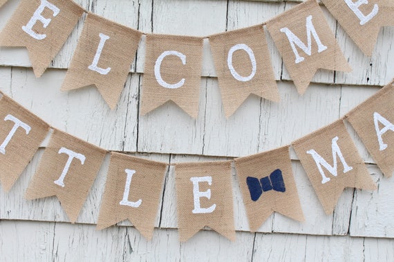 Little Man Baby Shower Decorations Little Man Banner Bow Tie Etsy