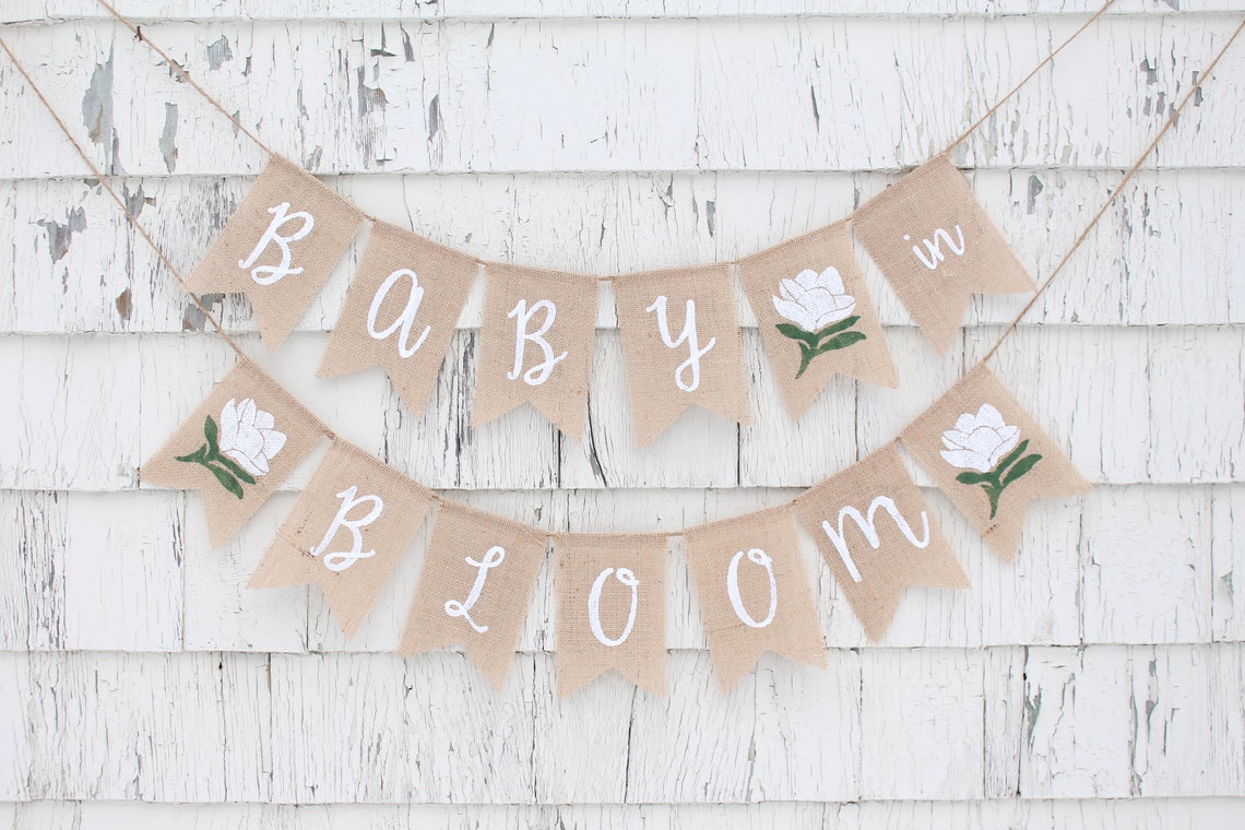 Baby in Bloom Banner Flower Baby Shower Decorations Baby in Etsy