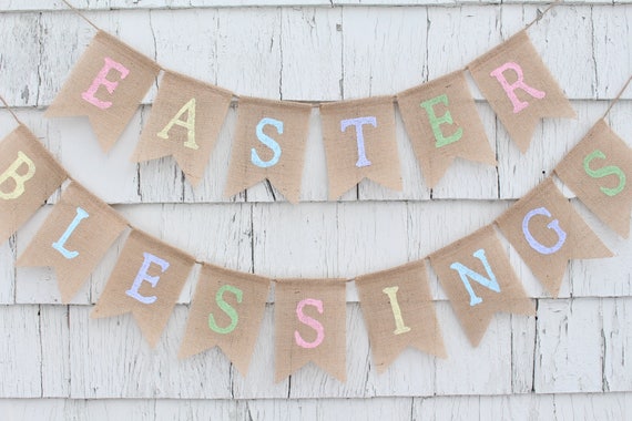 Easter Decorations Easter Banner Bunting Easter Garland Etsy