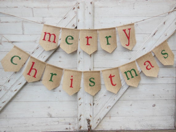 Merry Christmas Burlap Banner, Merry Christmas Bunting, Christmas Decor, Holiday Decor, Burlap Bunting Garland, Rustic Christmas, Photo Prop