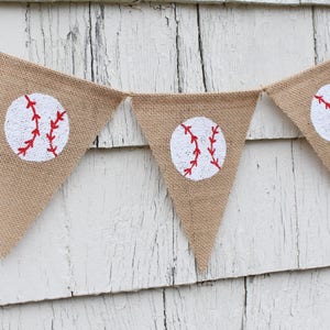 Baseball Nursery Decor, Baseball Birthday Party Decor, Baseball Banner, Baseball Bunting Garland, Burlap Banner Bunting, Baseball Photo Prop