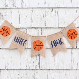 Half Time Banner, Basketball Half Birthday Banner, Its my 1/2 Birthday, Half Birthday Decorations, 6 Month Photo Prop, Basketball Banner
