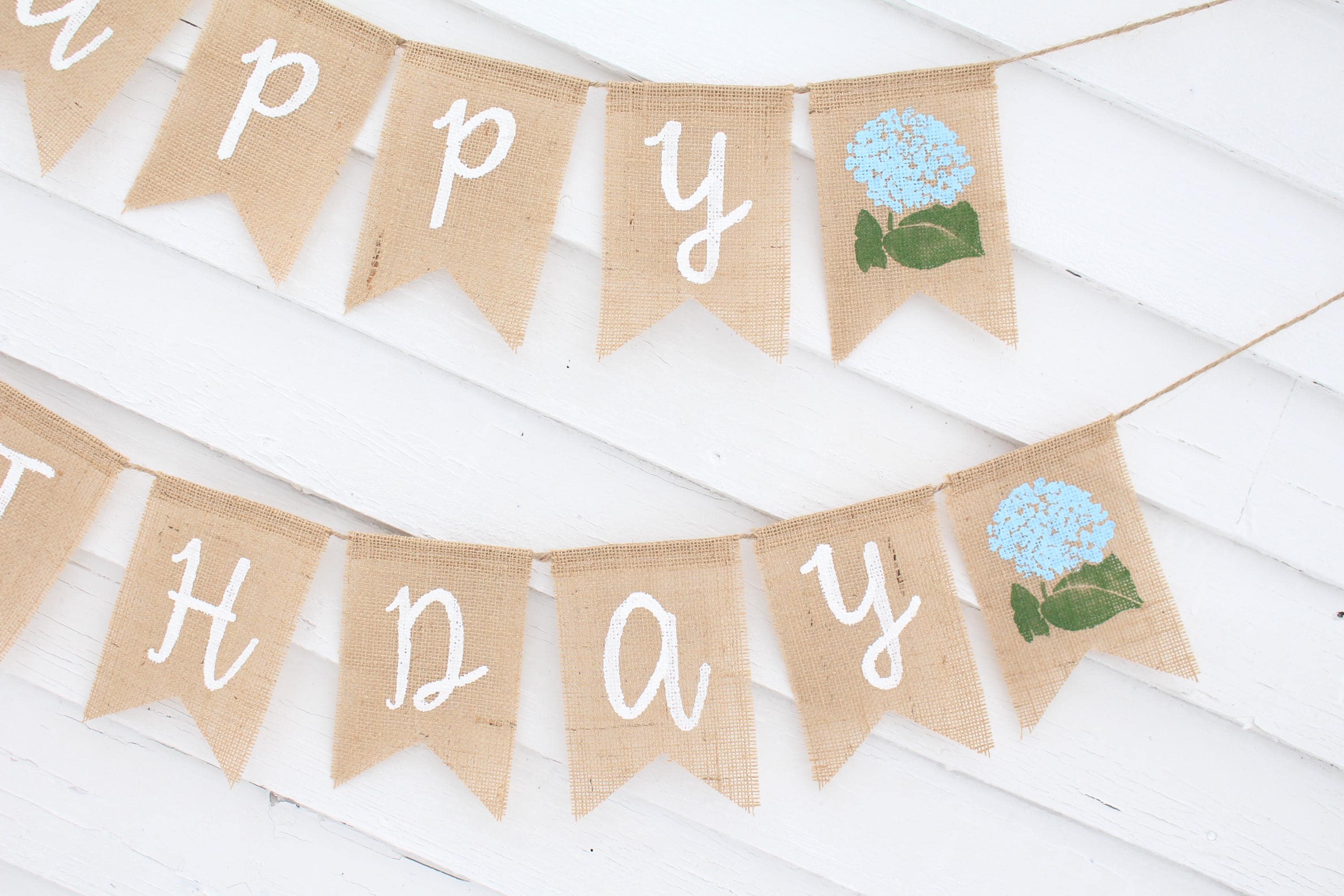 Blue Hydrangea Birthday Party Decorations, Coastal Beach Floral Theme ...