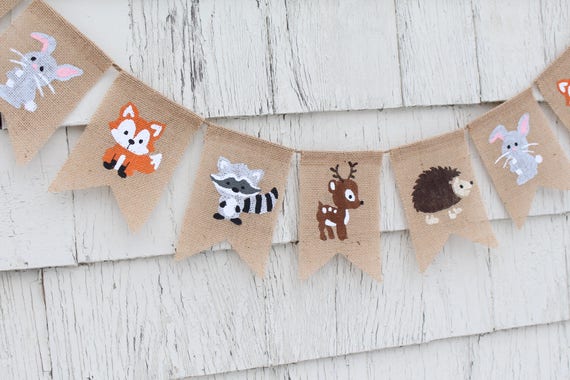 Woodland Baby Shower Decorations Woodland Baby Banner Fox Etsy