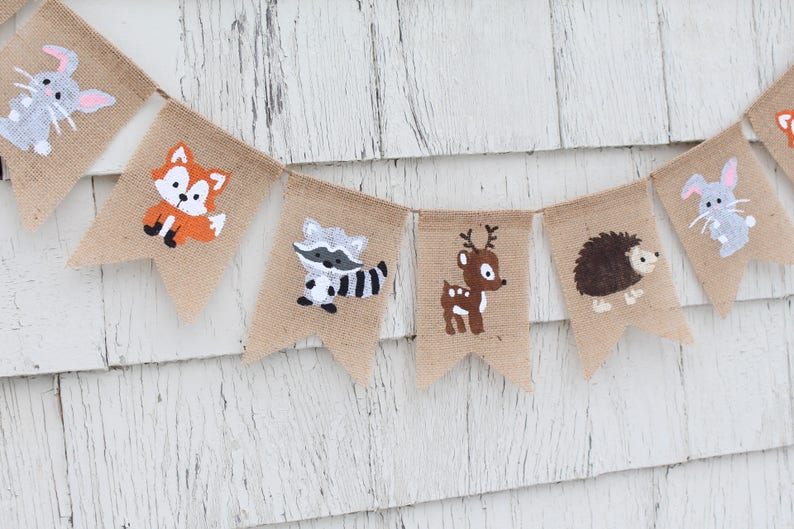 Woodland Baby Shower Decorations Woodland Baby Banner Fox Etsy