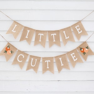 Little Cutie Baby Shower, A Little Cutie Is On The Way, Cutie Shower Decorations, Baby Shower Burlap Banner, Orange Citrus Baby Shower