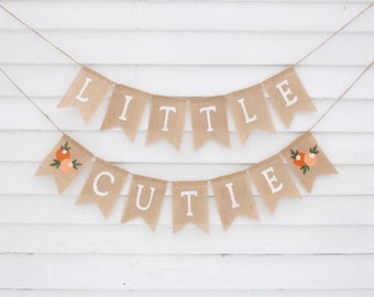 Little Cutie Baby Shower, A Little Cutie Is On The Way, Cutie Shower Decorations, Baby Shower Burlap Banner, Orange Citrus Baby Shower