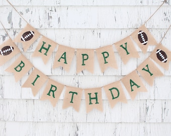Football Birthday Banner, Football Birthday Decorations, Happy Birthday Banner, First Down Birthday Party, Rookie Year Birthday