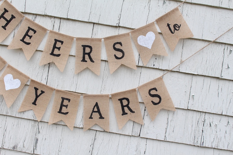 Cheers to 30 Years, 30th Anniversary Decorations, Cheers to 30 Years Banner, 30 Years Loved, Happy 30th Birthday, Rustic Birthday Decor image 3