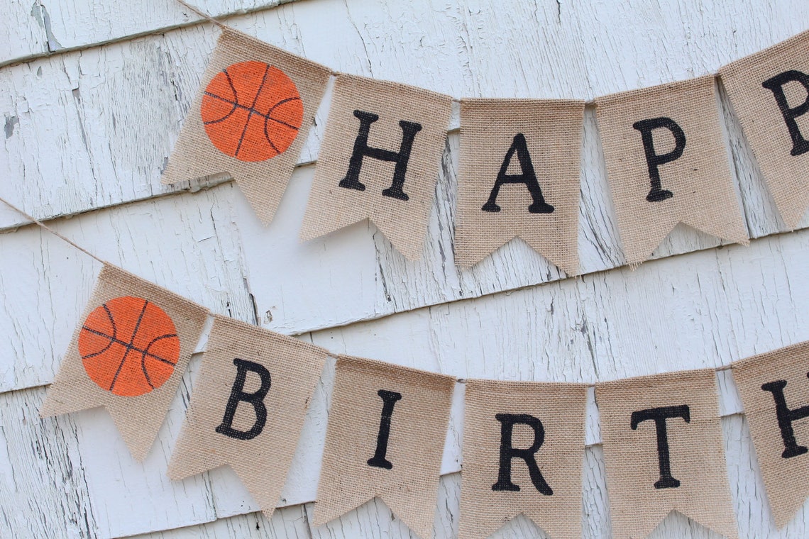 Basketball Birthday Banner Happy Birthday Banner Basketball - Etsy