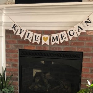 Custom Name Banner, Personalized Couples Name Banner, Wedding Banner, Engagement Party Banner, Bridal shower Decorations, Wedding Decoration image 5