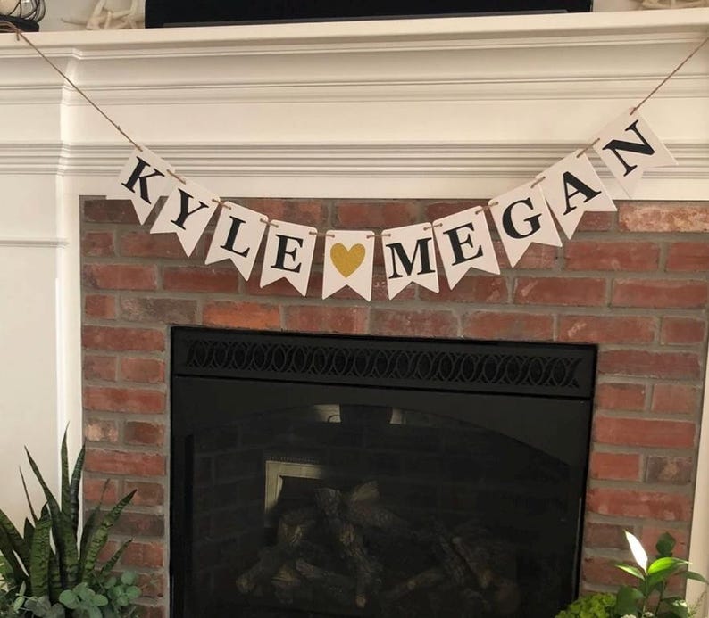Custom Name Banner, Personalized Couples Name Banner, Wedding Banner, Engagement Party Banner, Bridal shower Decorations, Wedding Decoration image 5