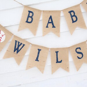 Baseball Baby Shower Decorations, Baseball Baby Banner, Custom Baby Banner, All Star Baby Shower, Vintage Baseball Shower, Personalized Name image 2