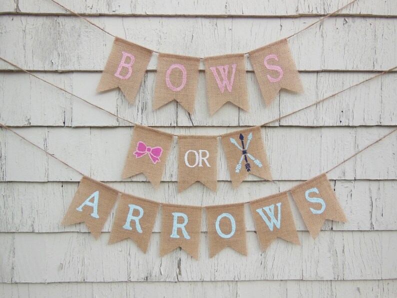 Bows or Arrows Gender Reveal Bows or Arrows Banner Gender Etsy