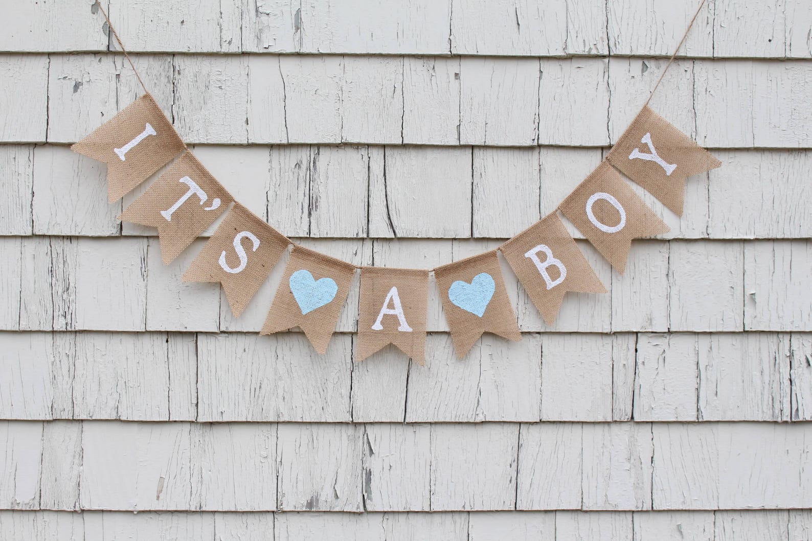 Its A Boy Burlap Banner Baby Boy Shower Decorations Rustic Etsy