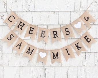 Couples Shower Decorations, Rehearsal Dinner Decorations, Cheers Banner, Anniversary Party Decor, Anniversary Banner, Happy Anniversary