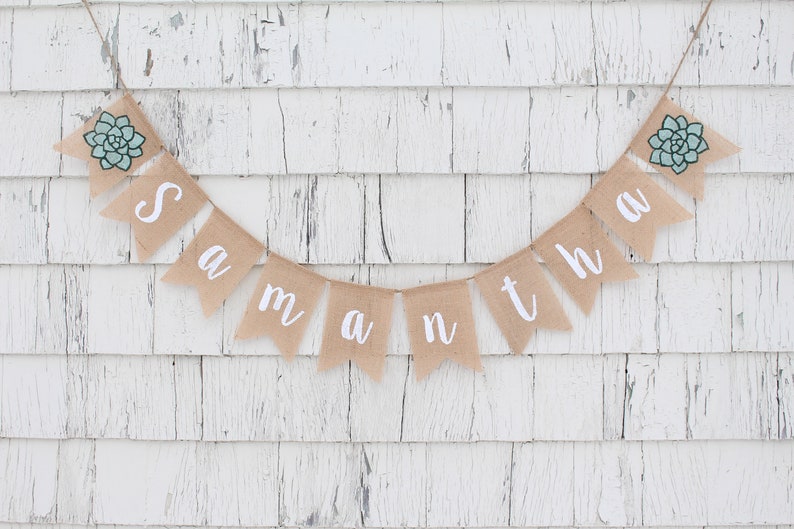 Custom Baby Name Banner Script Banner Personalized Baby | Etsy