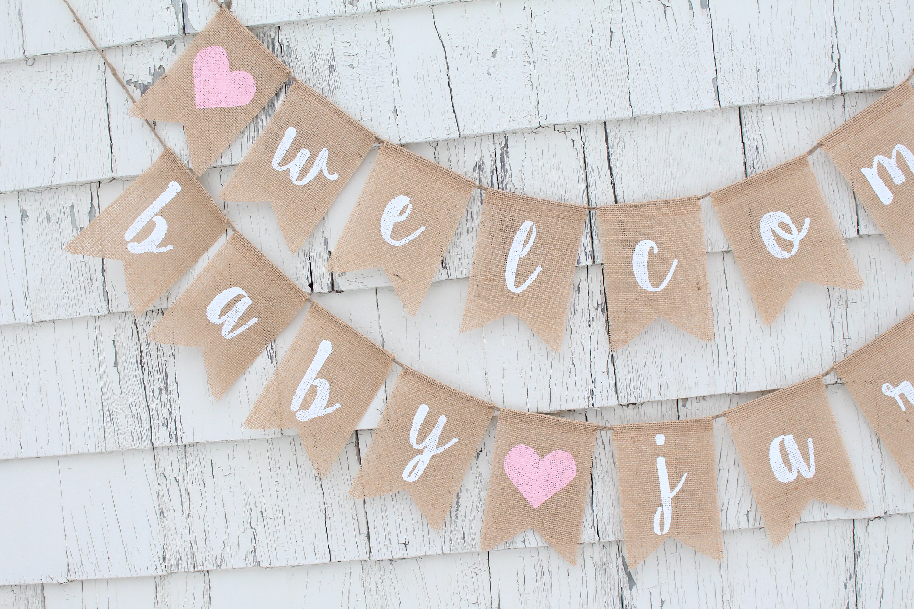 Baby Banner Baby Shower Decor Burlap Baby Banner Etsy Canada