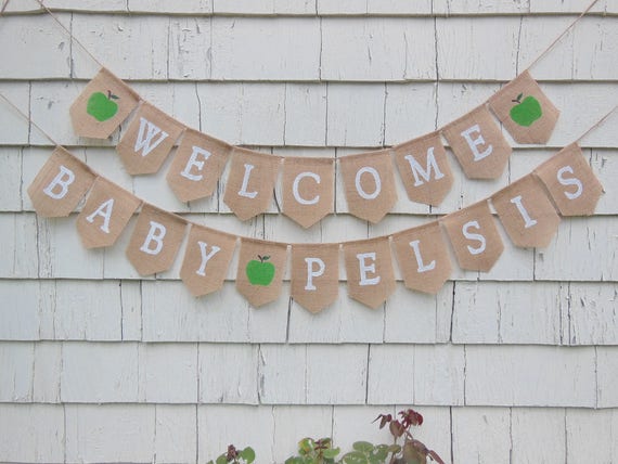 Apple Baby Shower, Fall Baby Shower Banner, Apple Of My Eye Baby Shower, Welcome Baby Banner, Rustic Baby Shower Decor, Custom Baby Banner