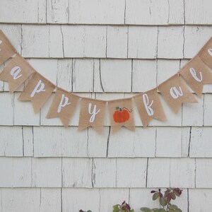Rustic Fall Decor, Happy Fall Burlap Banner, Fall Bunting, Fall Garland, Happy Fall, Autumn Decor, Autumn Banner, Rustic Home Decor