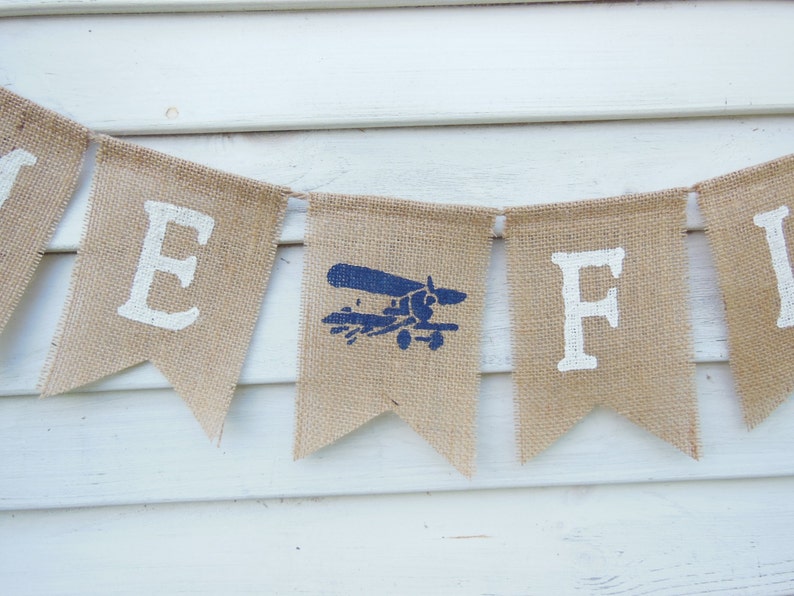 Time Flies 1st Birthday Banner, Vintage Airplane First Birthday Decor ...