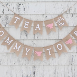 Tea Party Baby Shower, A Baby Is Brewing, Tea With Mommy To Be, Baby Shower Burlap Banner, Mommy To Be Banner, Tea Party Shower Decorations