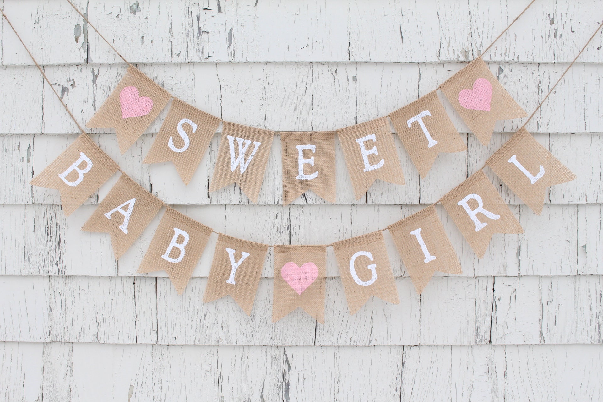 Girl Pink Dots And Stripes Welcome Home New Baby Bunting Banner Garland 