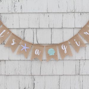 Mermaid Baby Shower Decorations, Beach Baby Shower Banner, Sea Shell Shower Decorations, Its A Girl Banner, Nautical Rustic Baby Shower