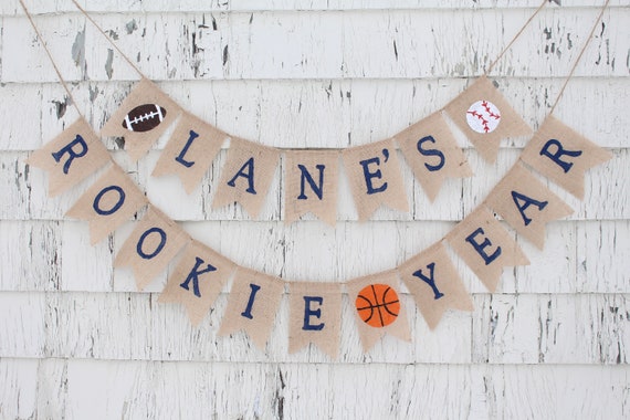 Rookie Year Birthday, Rookie Year Banner, Baseball Rookie Year, Sports theme first 1st Birthday, All Star Birthday, Sports Party Decorations